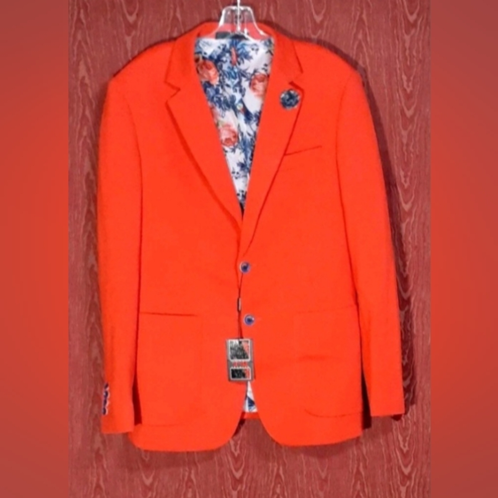 Tailored Recreation Premium Men's Orange Suit Blazer Size M Sharp Fashion